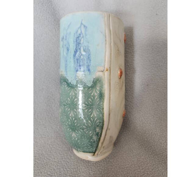 Katy McDougal Studio Pottery Vase Tumbler Artisan Handmade Drip Glaze - Picture 8 of 14